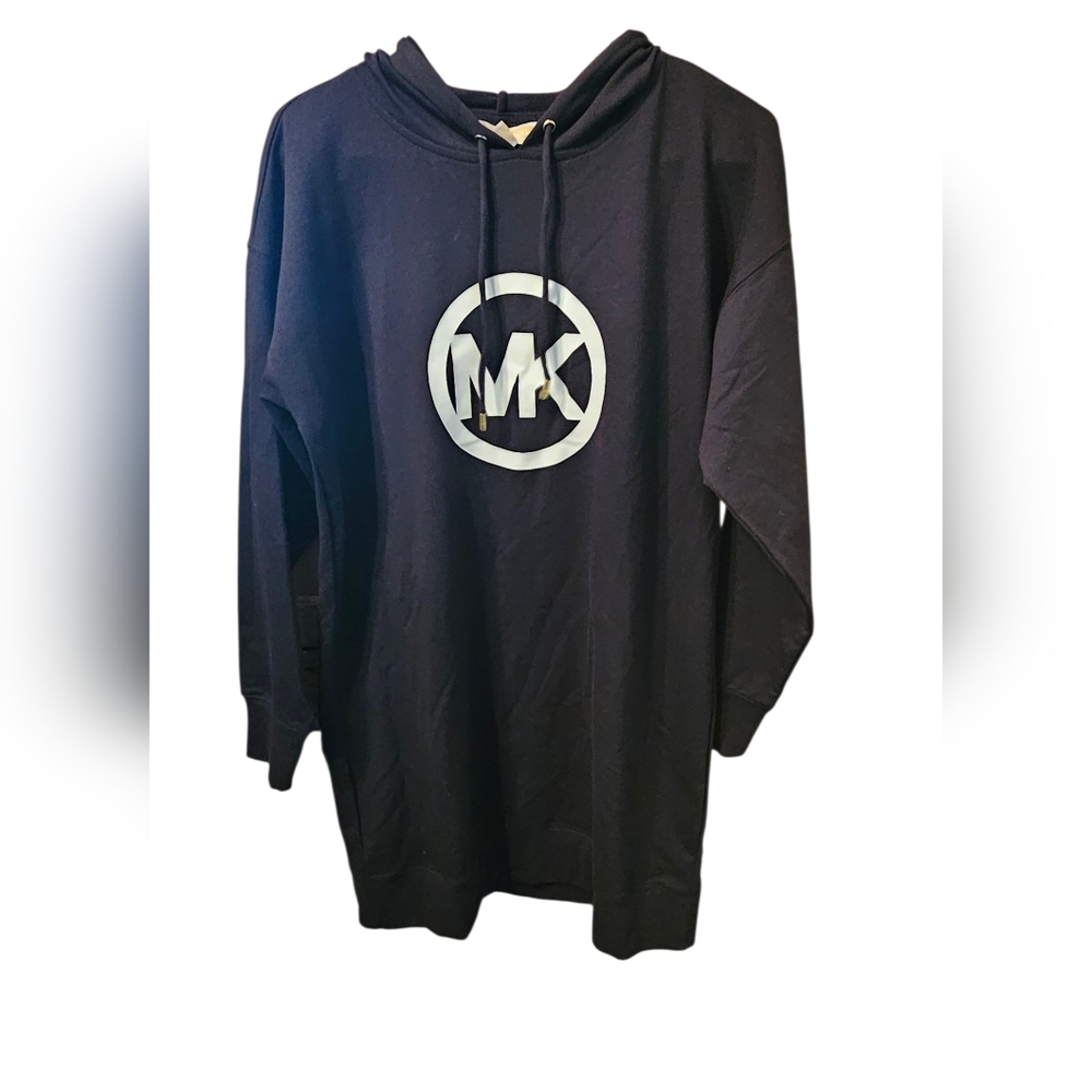 Michael Kors Long Oversized Black Hoodie with Logo